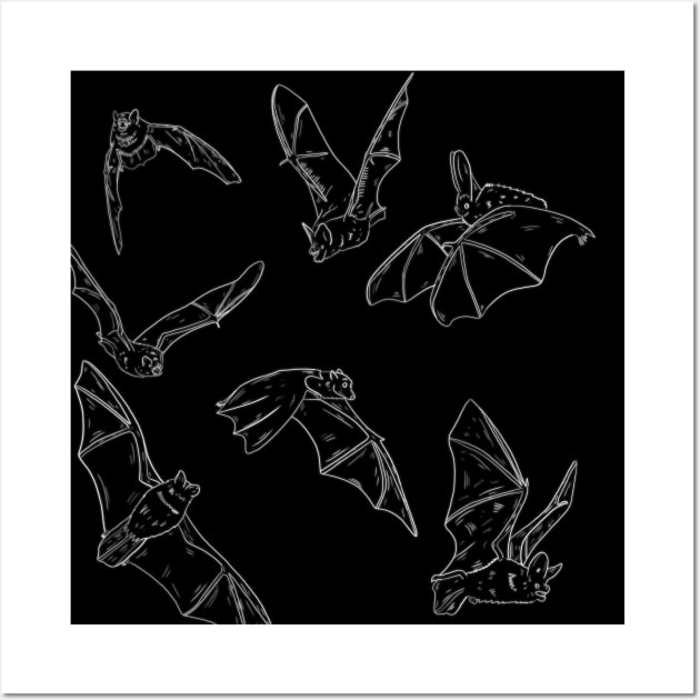 Flying Bats Wall Art by WiseWitch